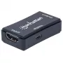 AV atkārtotājs Manhattan HDMI Repeater 4K@60Hz, 1xHDMI ieeja/izeja, 600 MHz joslas platums, līdz 40 m, barošana caur micro‑USB, melns