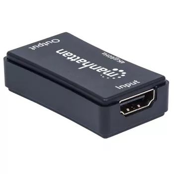 AV atkārtotājs Manhattan HDMI Repeater 4K@60Hz, 1xHDMI ieeja/izeja, 600 MHz joslas platums, līdz 40 m, barošana caur micro‑USB, melns