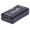 AV atkārtotājs Manhattan HDMI Repeater 4K@60Hz, 1xHDMI ieeja/izeja, 600 MHz joslas platums, līdz 40 m, barošana caur micro‑USB, melns