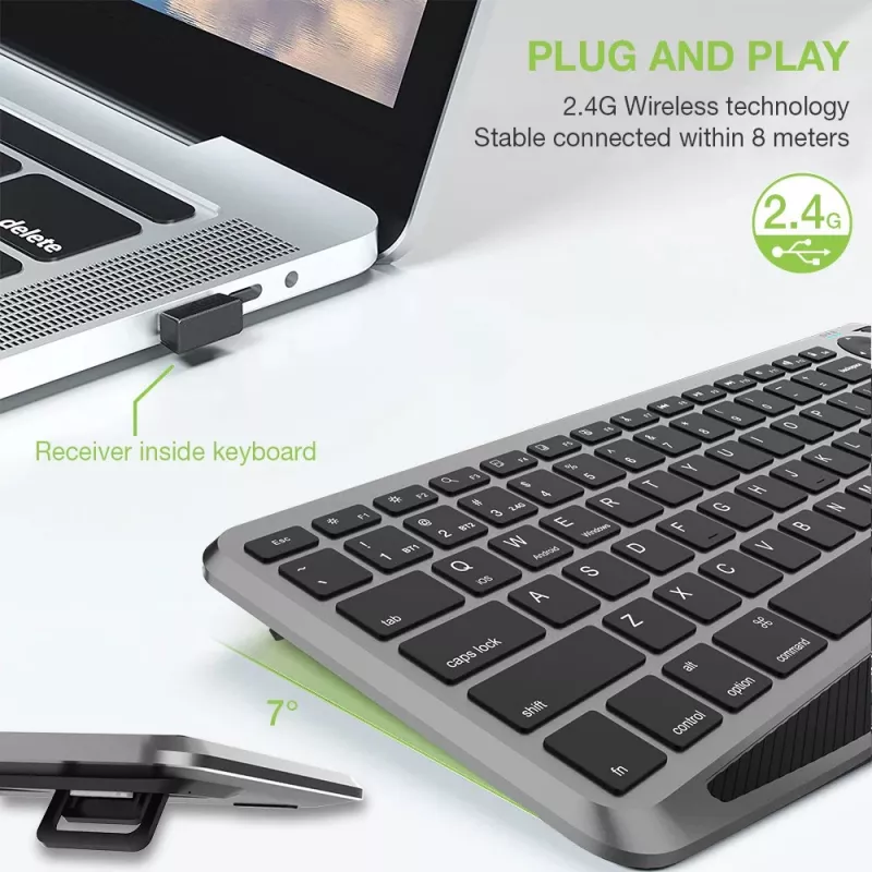 Techly ICTB9801TB tastatūra Universāla RF Bezvadu + Bluetooth QWERTY US angļu Melna