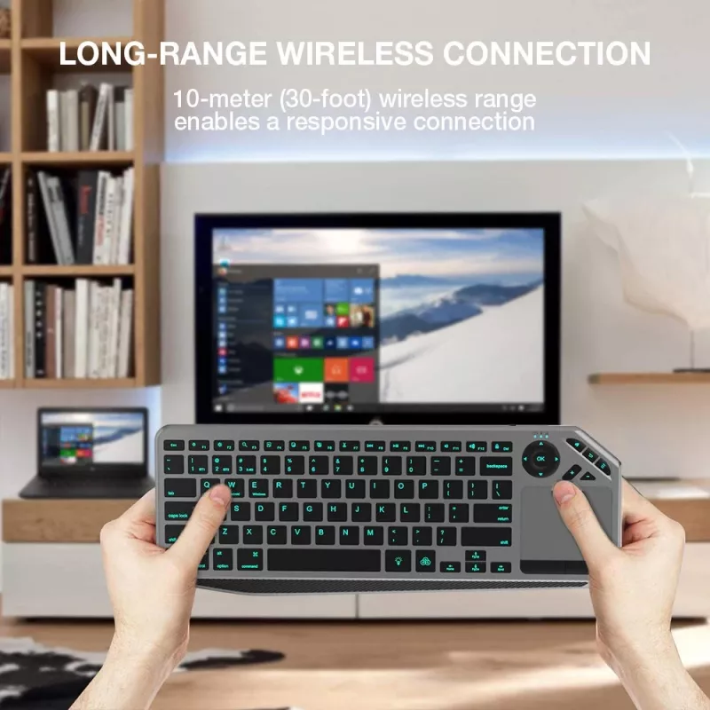 Techly ICTB9801TB tastatūra Universāla RF Bezvadu + Bluetooth QWERTY US angļu Melna