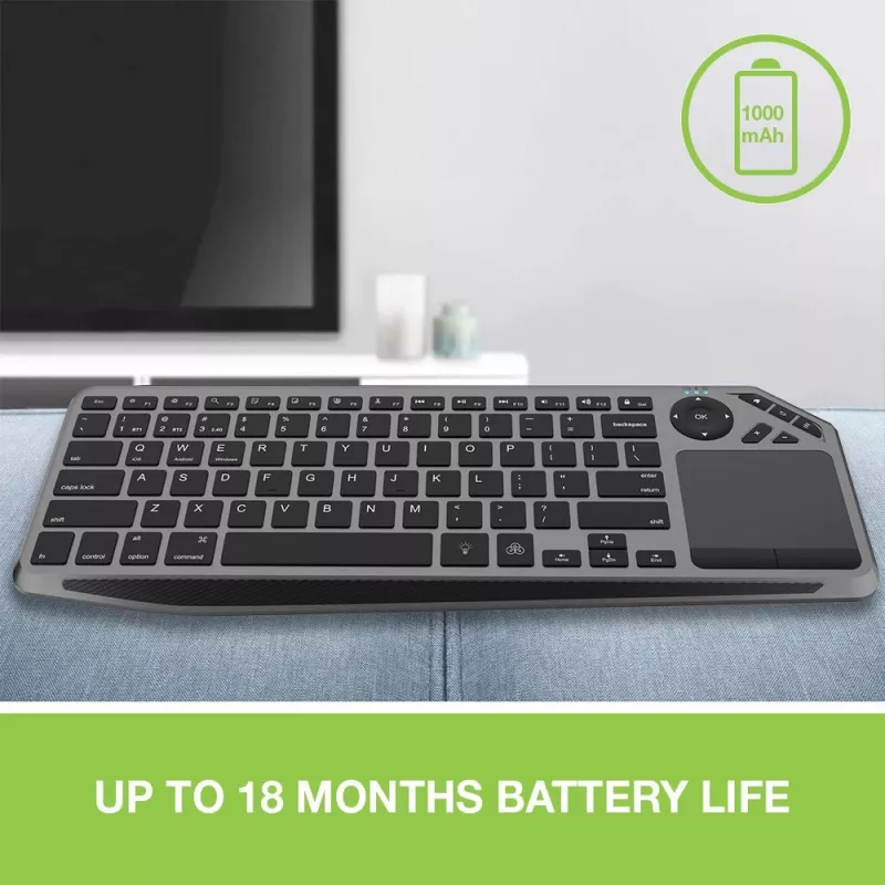 Techly ICTB9801TB tastatūra Universāla RF Bezvadu + Bluetooth QWERTY US angļu Melna