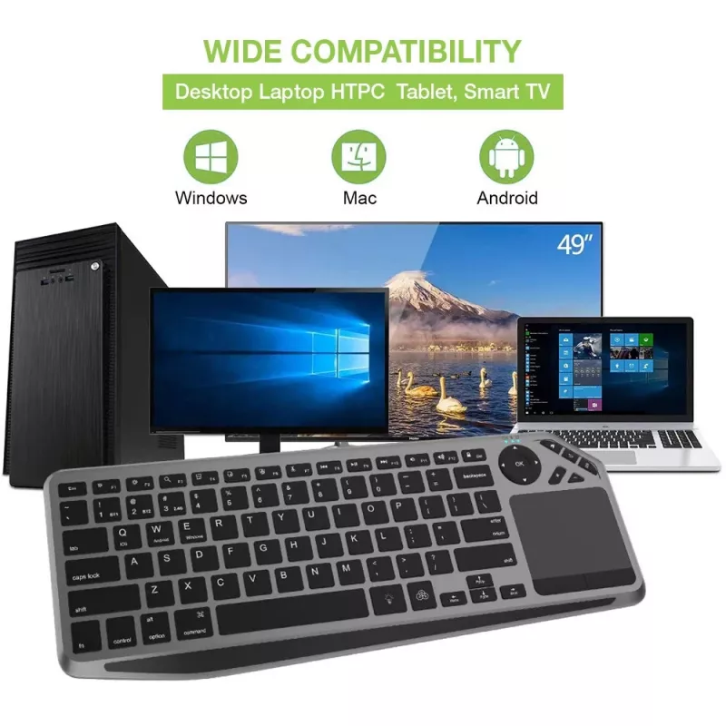 Techly ICTB9801TB tastatūra Universāla RF Bezvadu + Bluetooth QWERTY US angļu Melna