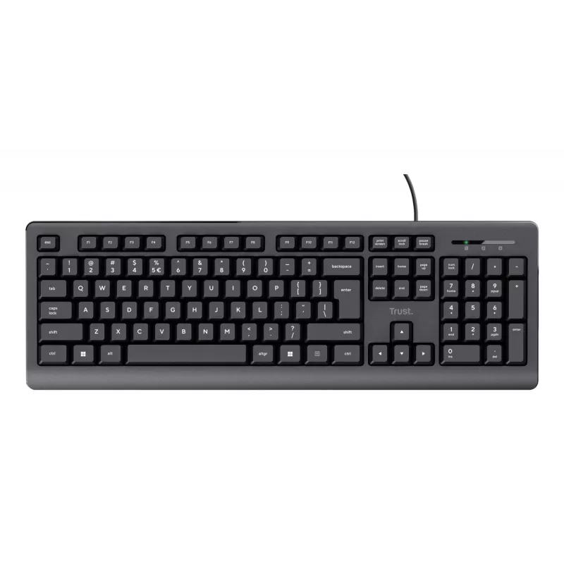 Trust 24639 tastatūra Office USB, nav US English, melna