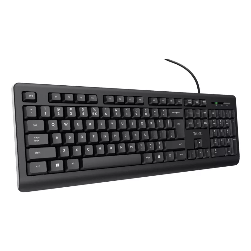 Trust 24639 tastatūra Office USB, nav US English, melna