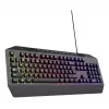Vadu spēļu klaviatūra TRUST GXT 836 Evocx USB QWERTY US English, RGB fona apgaismojums, plaukstu balsts, 114 taustiņi, 110% izkārtojums
