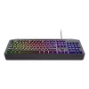 Vadu spēļu klaviatūra TRUST GXT 836 Evocx USB QWERTY US English, RGB fona apgaismojums, plaukstu balsts, 114 taustiņi, 110% izkārtojums