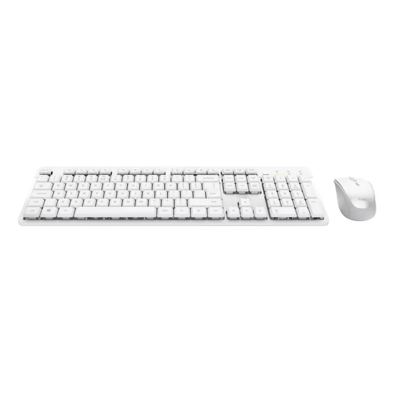 Trust Ody II klaviatūra ar peli Iekļauta Mājas/Biroja RF bezvadu QWERTY ASV angļu valodā Balta