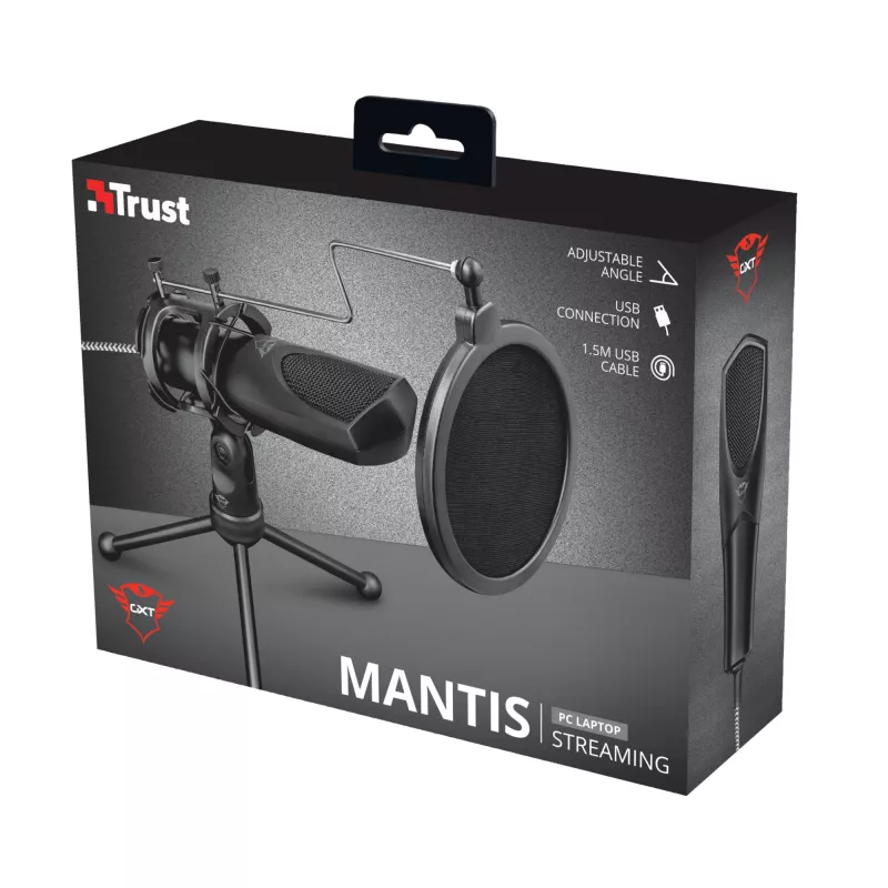 Trust GXT 232 Mantis melns PC mikrofons