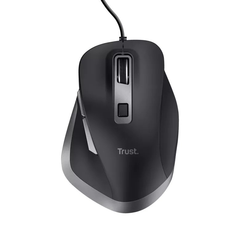 Trust Fyda vadu pele, labroča, optiskā, USB Type-A, 5000 DPI, melna