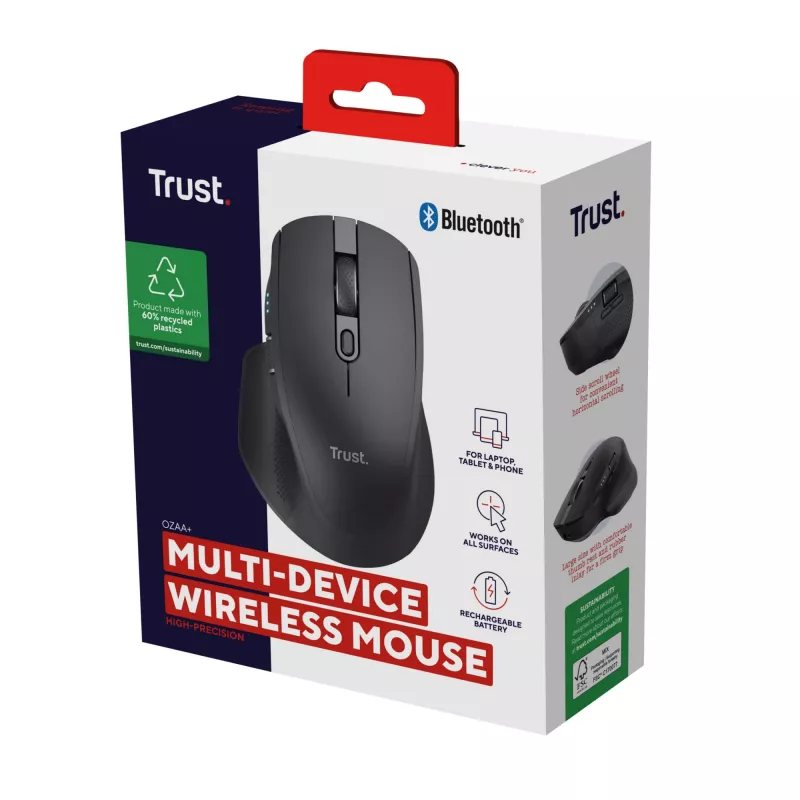 Trust Ozaa+ pele Biroja Labroču RF bezvadu + Bluetooth Optiskā 3200 DPI