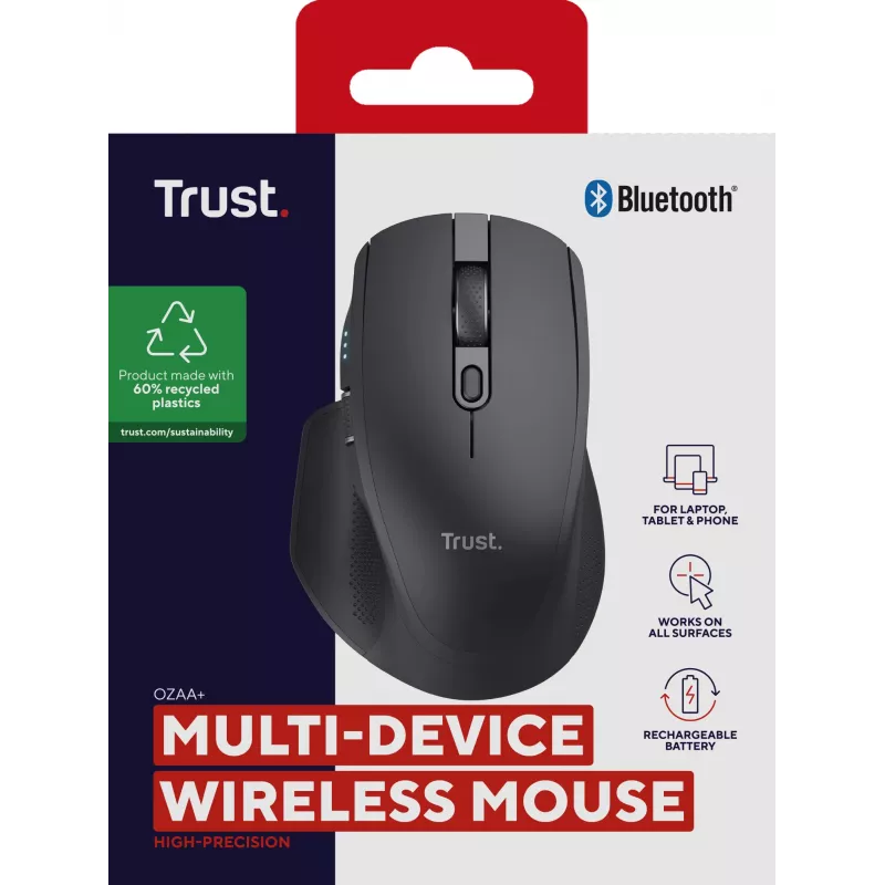 Trust Ozaa+ pele Biroja Labroču RF bezvadu + Bluetooth Optiskā 3200 DPI