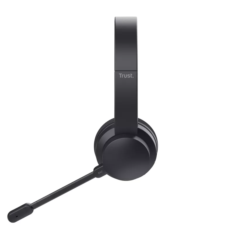 Trust Ayda austiņas vadu un bezvadu galvas lentes zvaniem / mūzikai USB-C Bluetooth melnas