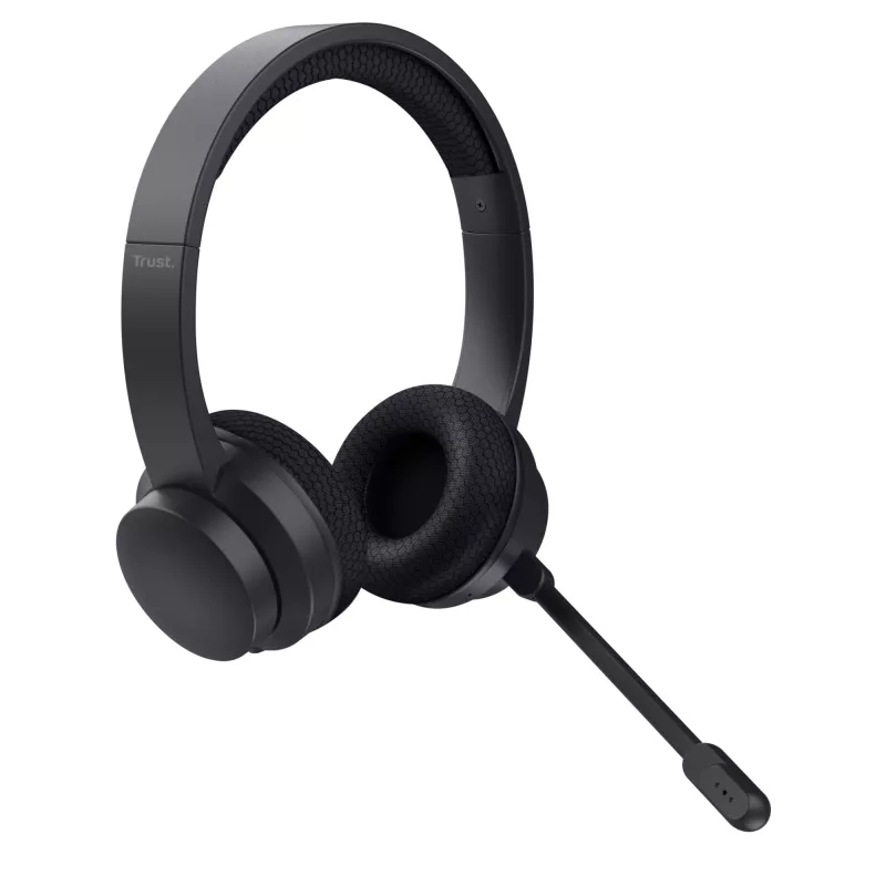 Trust Ayda austiņas vadu un bezvadu galvas lentes zvaniem / mūzikai USB-C Bluetooth melnas