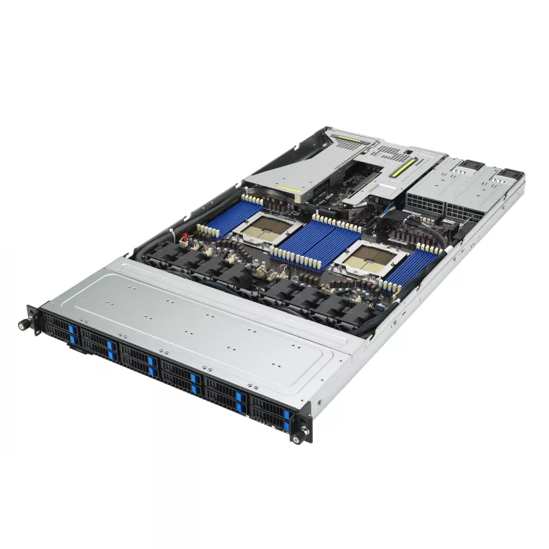 ASUS RS700A-E12-RS12U Socket SP5 Rack (1U) Melns, Steel