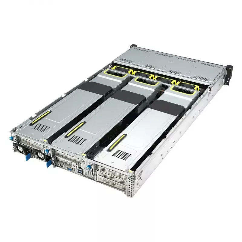 Rack serveris ASUS RS720A-E12-RS24U 2U Socket SP5, 2x CPU atbalsts, 24x 2,5 collu nodalījumi, 24 DIMM DDR5 sloti, 2600W PSU, 10GbE