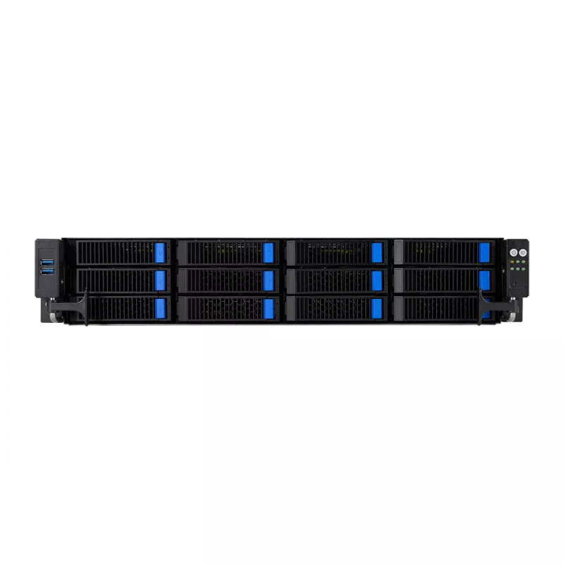 ASUS RS521A-E12-RS12U Socket SP5 Rack (2U) melns, sudrabains