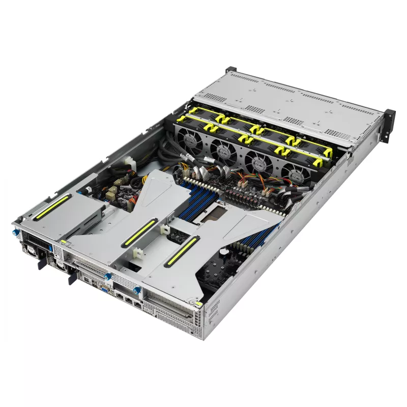 ASUS RS521A-E12-RS12U Socket SP5 Rack (2U) melns, sudrabains