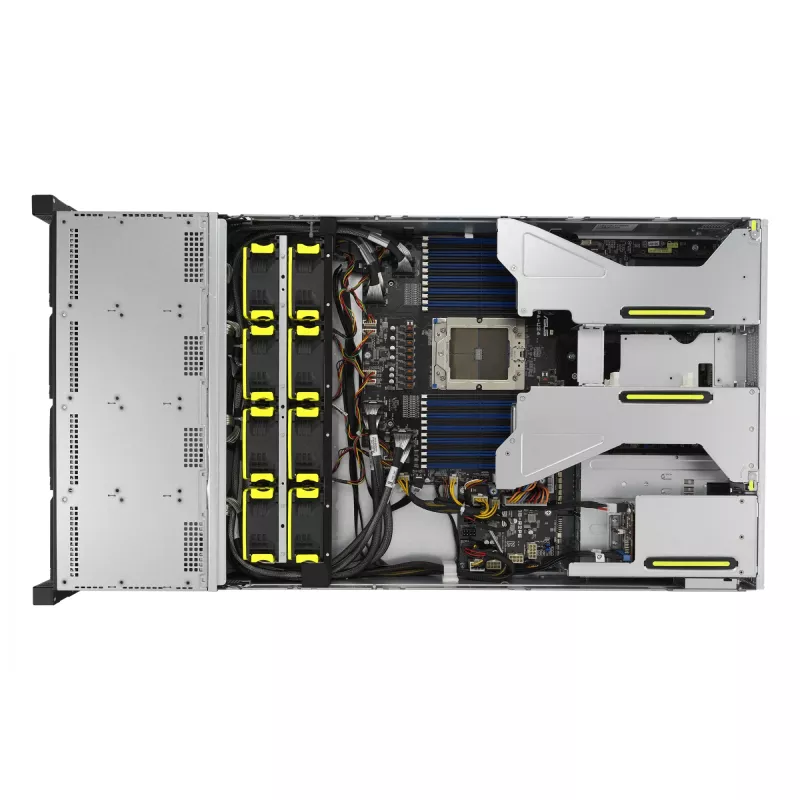 ASUS RS521A-E12-RS12U Socket SP5 Rack (2U) melns, sudrabains