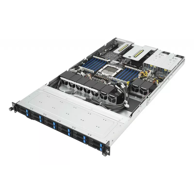 Rack (1U) serveris ASUS RS501A‑E12‑RS12U — LGA 6096, DDR5 līdz 3 TB, 24 DIMM, 1600W