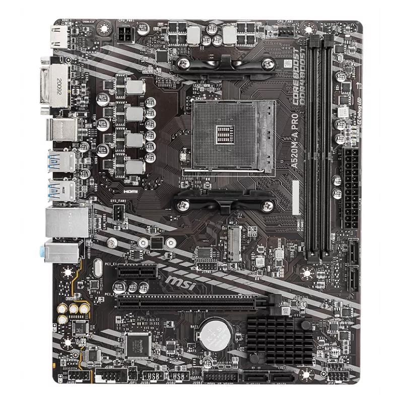 MSI A520M-A PRO mātesplate AMD A520 Socket AM4 micro ATX