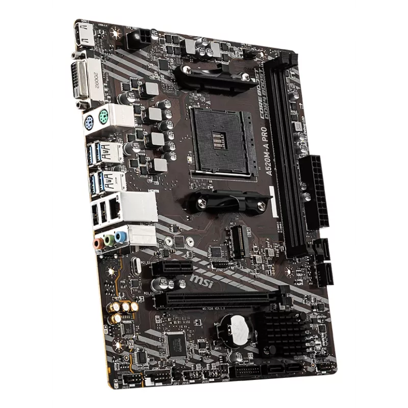 MSI A520M-A PRO mātesplate AMD A520 Socket AM4 micro ATX