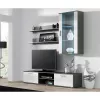 Peldošu sienas plauktu komplekts Cama Meble SOHO, 2 plaukti, 1250×200×200 mm, skaidu plātne, pelēks matēts