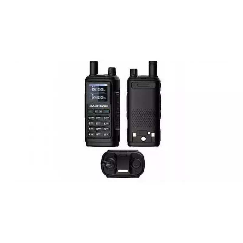 Rokas divvirzienu rācija Baofeng UV-17E — 5 W, 1800 mAh baterija, VOX, lukturītis, FM radio, līdz 10 km darbības attālums, melns (2 gab. komplekts)