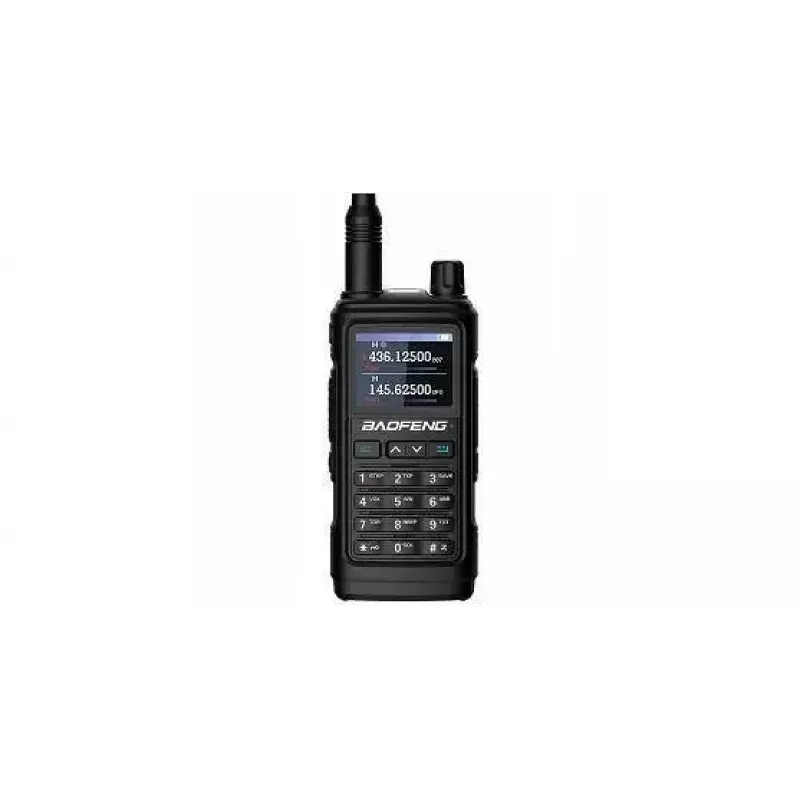 Rokas divvirzienu rācija Baofeng UV-17E — 5 W, 1800 mAh baterija, VOX, lukturītis, FM radio, līdz 10 km darbības attālums, melns (2 gab. komplekts)
