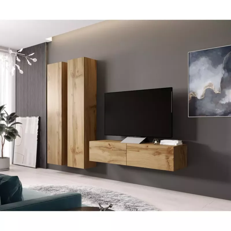 Pie sienas stiprināms skapis Cama Meble VIGO 180, 1800×400×300 mm, Wotan ozols