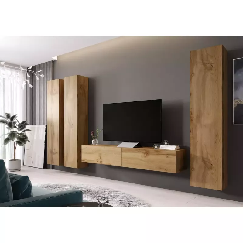 Pie sienas stiprināms skapis Cama Meble VIGO 180, 1800×400×300 mm, Wotan ozols