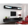Uzglabāšanas skapis cama meble VIGO 90 — piestiprināms pie sienas, 900×350×320 mm, melns/melns spīdums