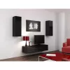 Uzglabāšanas skapis cama meble VIGO 90 — piestiprināms pie sienas, 900×350×320 mm, melns/melns spīdums