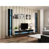 Wall-mounted shelving unit cama meble VIGO NEW 180×40×30 cm balta/Melns gloss