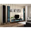 Wall-mounted shelving unit cama meble VIGO NEW 180×40×30 cm balta/Melns gloss