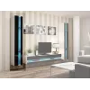 Wall-mounted shelving unit cama meble VIGO NEW 180×40×30 cm balta/Melns gloss