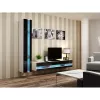 Wall-mounted shelving unit cama meble VIGO NEW 180×40×30 cm balta/Melns gloss