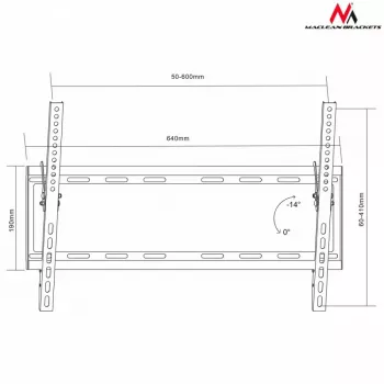 TV sienas kronšteins MACLEAN MC-605, fiksēts slīps stiprinājums, VESA 75x75–600x400, līdz 55 kg, 32–80 collu ekrāniem