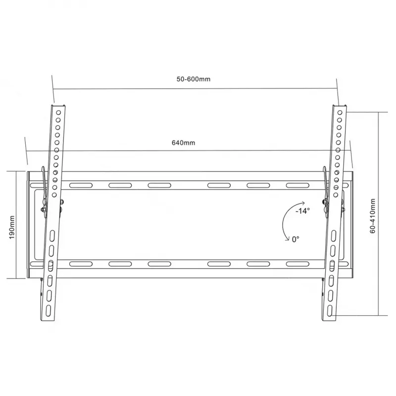 TV sienas kronšteins MACLEAN MC-605, fiksēts slīps stiprinājums, VESA 75x75–600x400, līdz 55 kg, 32–80 collu ekrāniem