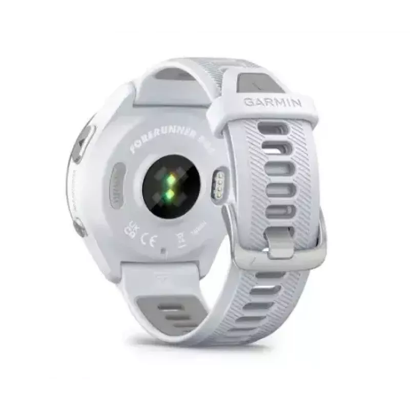 Viedpulkstenis GARMIN Forerunner 965 — 47 mm titāna korpuss, 1,4 collu AMOLED, 32 GB, 23 dienu akumulators, GPS/GLONASS/Galileo, balta silikona siksniņa