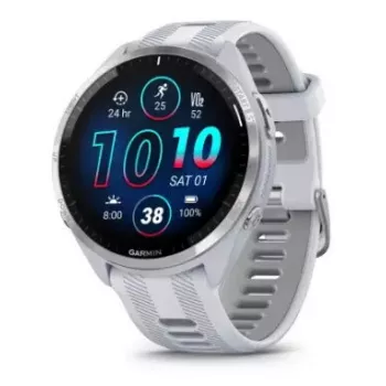 Garmin Forerunner 965 viedpulkstenis, 47 mm, 1,4 collu AMOLED, 32 GB, GPS, balts