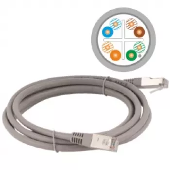 ALANTEC komutācijas kabelis - CAT6 - F/utp - 5m - Pelēks