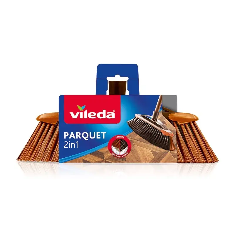 Iekštelpu slaucīšanas suka VILEDA modelis 136082 ar mīkstiem/cietiem plastmasas sariem un kātu, bronzas krāsā