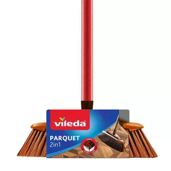 Iekštelpu slaucīšanas suka VILEDA modelis 136082 ar mīkstiem/cietiem plastmasas sariem un kātu, bronzas krāsā