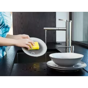 Sūkļa tīrītājs VILEDA Tip-Top 5 gab. iepakojumā, taisnstūra šķiedras paliktņi 70×90×30 mm, dzelteni