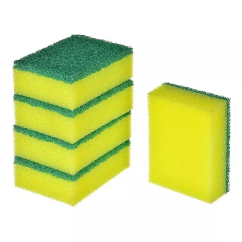 Sūkļa tīrītājs VILEDA Tip-Top 5 gab. iepakojumā, taisnstūra šķiedras paliktņi 70×90×30 mm, dzelteni
