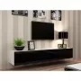 TV statīvs cama meble VIGO 180 — 1800×400×300 mm, balts virsma, balts rāmis, skaidu plātne