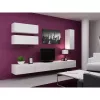 TV statīvs Cama Meble VIGO 140, 1400×400×300 mm, balts spīdīgs virsma, skaidu plātne, balts rāmis