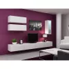TV statīvs Cama Meble VIGO 140, 1400×400×300 mm, balts spīdīgs virsma, skaidu plātne, balts rāmis