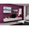 TV statīvs Cama Meble VIGO 140, 1400×400×300 mm, balts spīdīgs virsma, skaidu plātne, balts rāmis